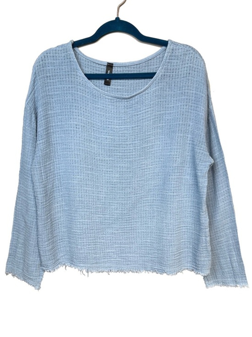 Venti6 Boxy Linen Blend Blue Top Gauze Coastal Oversized Small Lagenlook Grunge